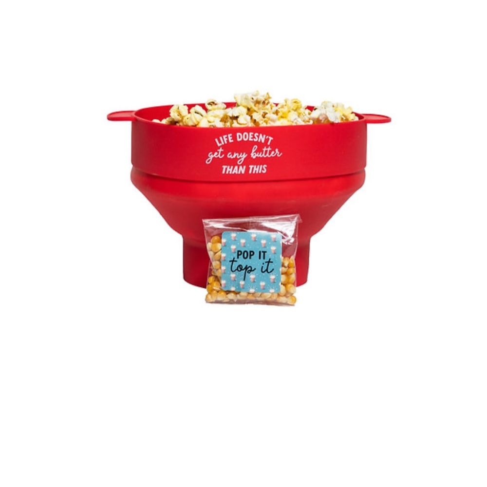 NEW BARBELLA Collapsible Microwavable Popcorn Bowl